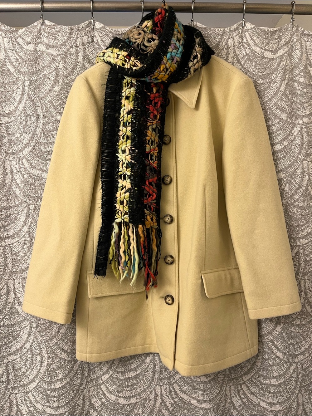 Gorgeous Harve Bernard butter yellow button front overcoat